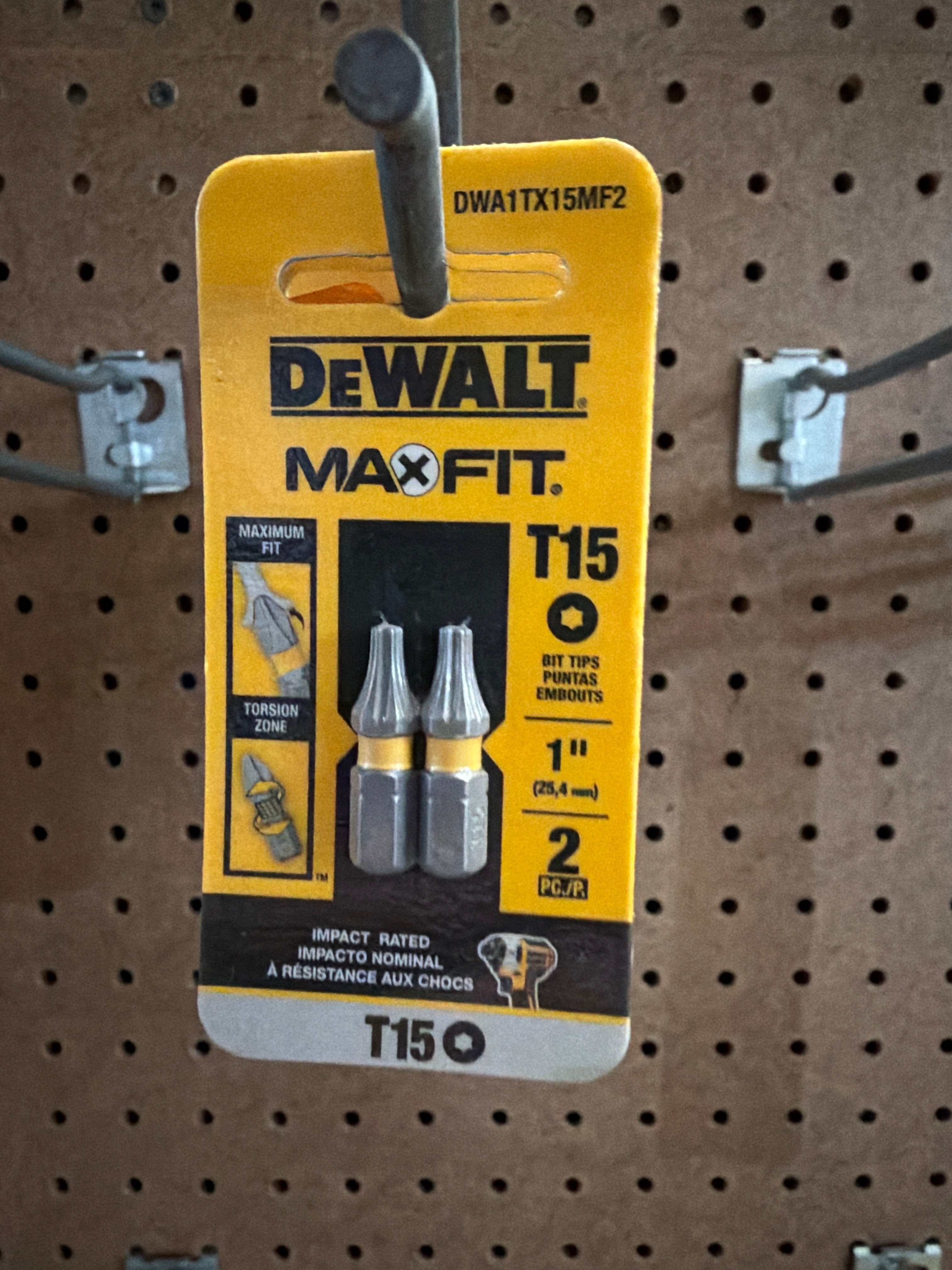 DeWalt MAXFIT T15 Torx Impact Bit Tips 1 in 2-Pack