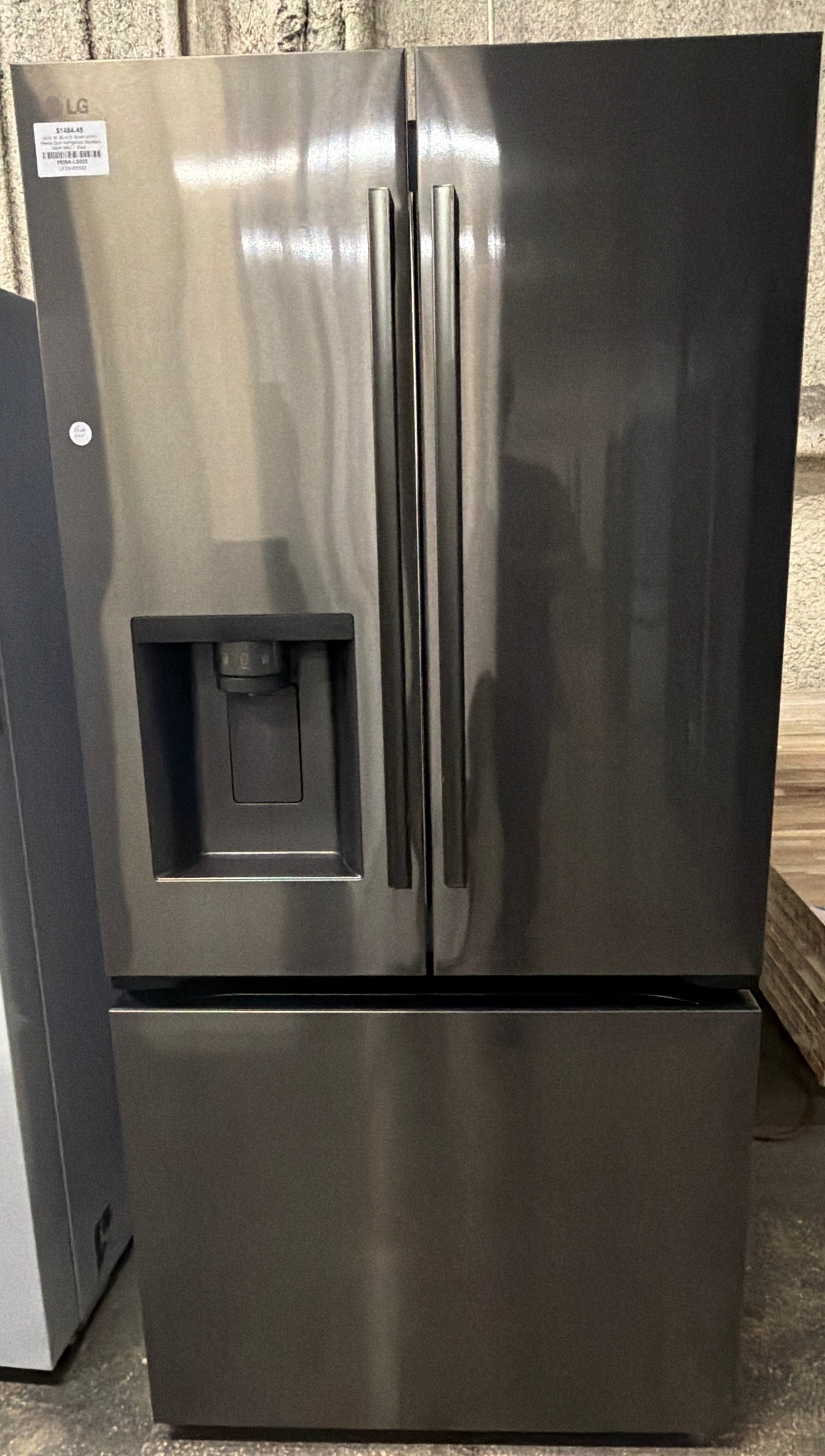 33 in. W. 25 cu.ft. Smart 3-Door French Door Refrigerator Standard Depth MAX in Black Stainless Steel w/Dual Ice Makers