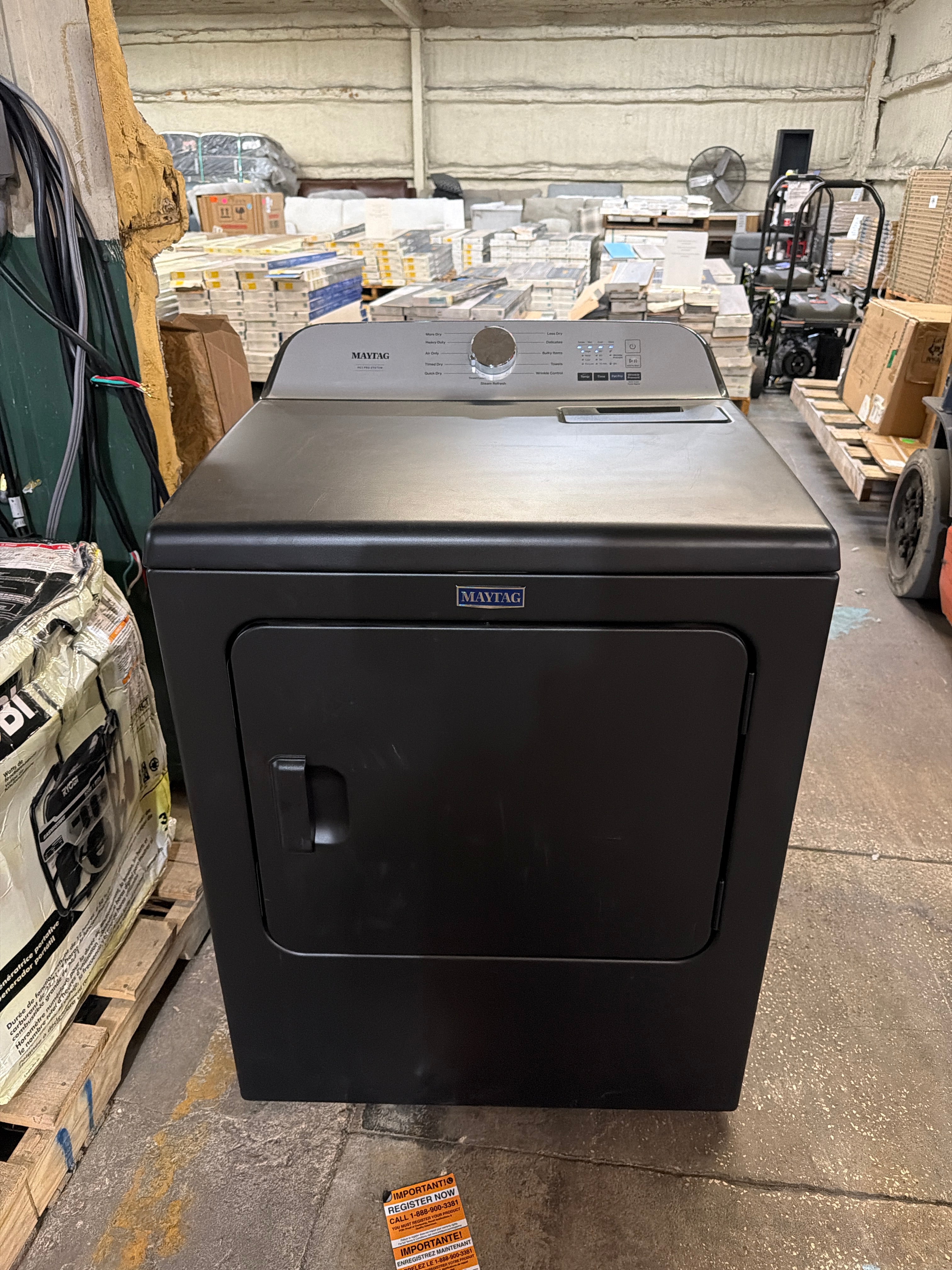Maytag Pet Pro 7.4-cu ft Vented Electric Dryer with Steam Cycle ( Midnight Steel )