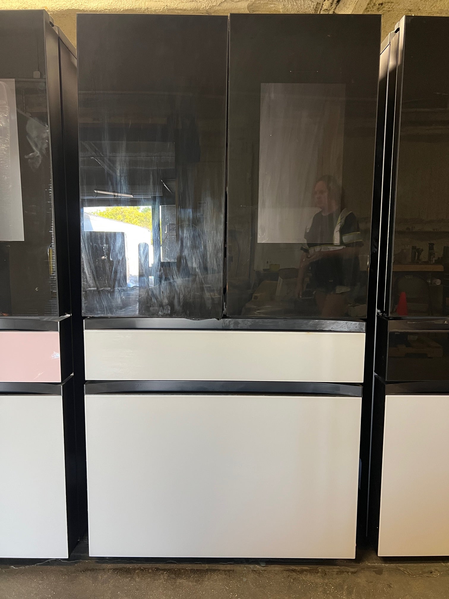 Samsung  BESPOKE 23 cu. ft. Counter Depth 4-Door French Door with Tablet - Black & White