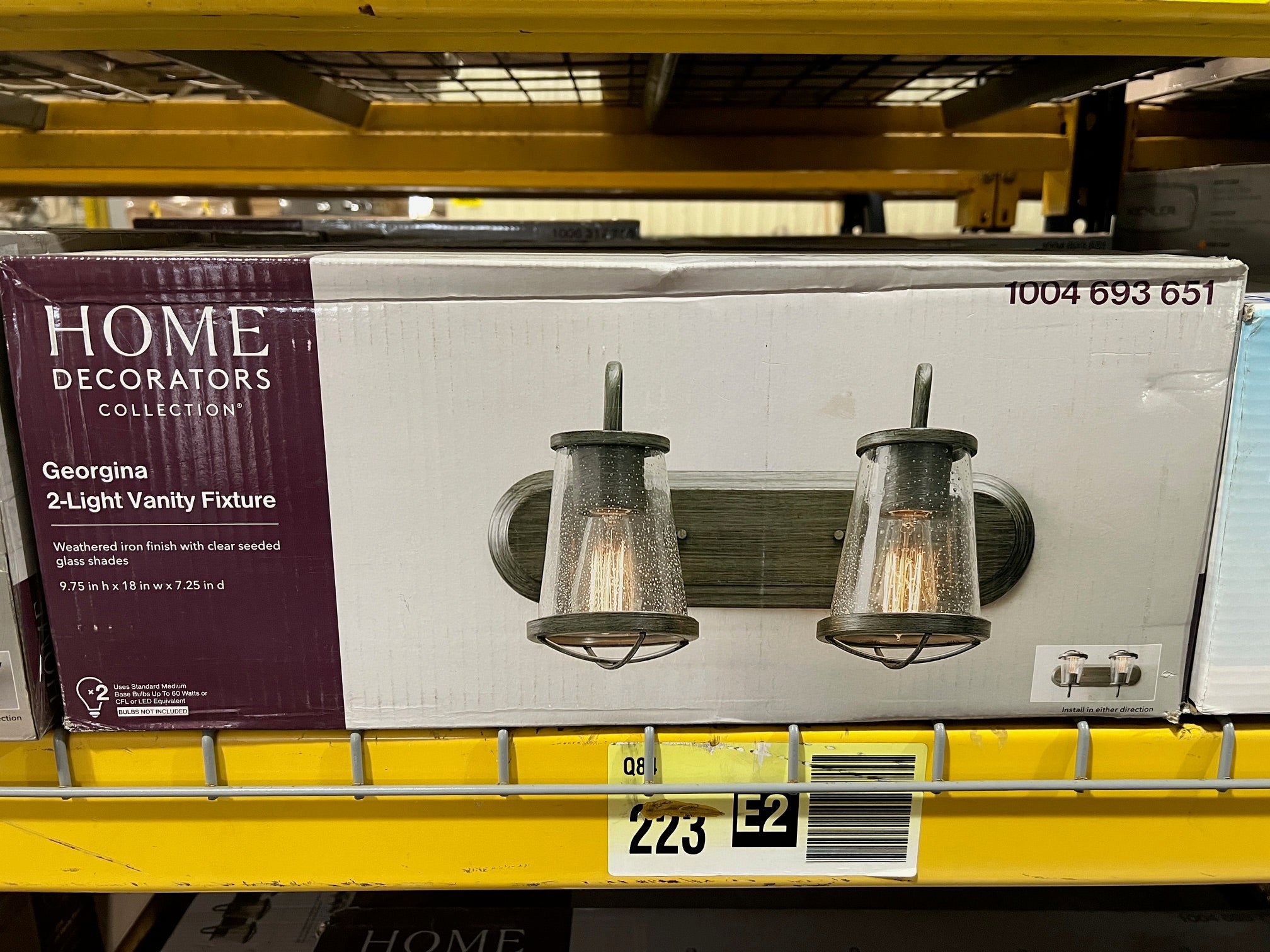 Home Decorators Collection Georgina 2 Light Vanity Fixture - Weathered Iron