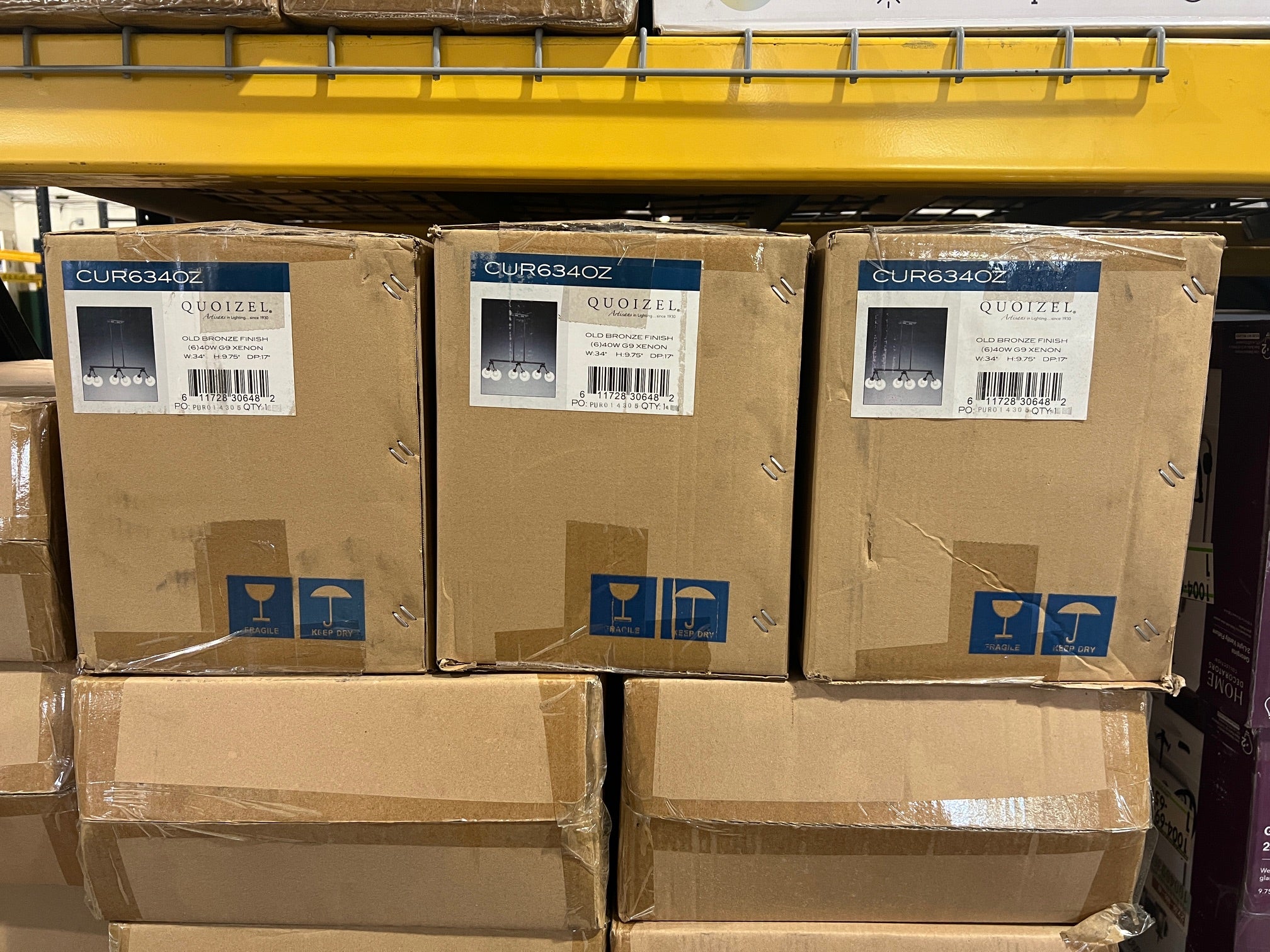 QUOIZEL Curtis 6 Light 34" Wide Linear Chandelier