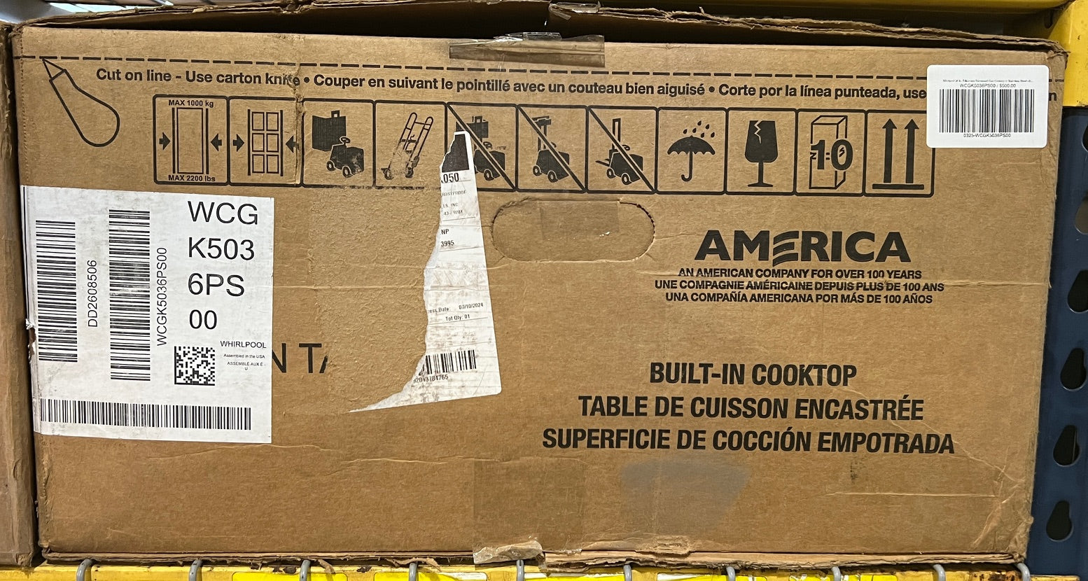 Whirlpool 36 in. 5-Burners Recessed Gas Cooktop in Stainless Steel with SpeedHeat Burner