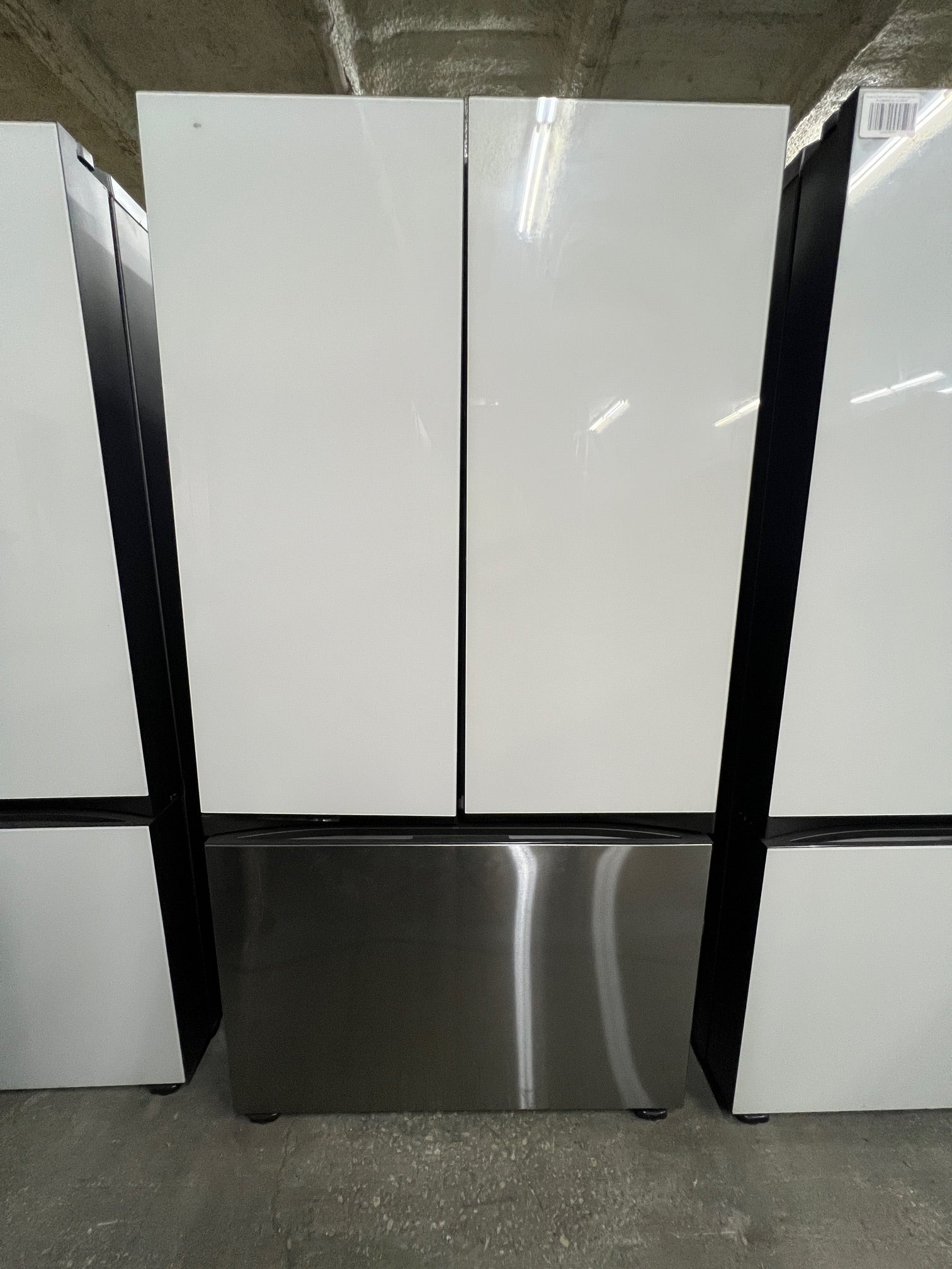 Samsung  BESPOKE 30 cu. ft. 3-Door French Door Smart Refrigerator with Beverage Center - White & Stainless Steel