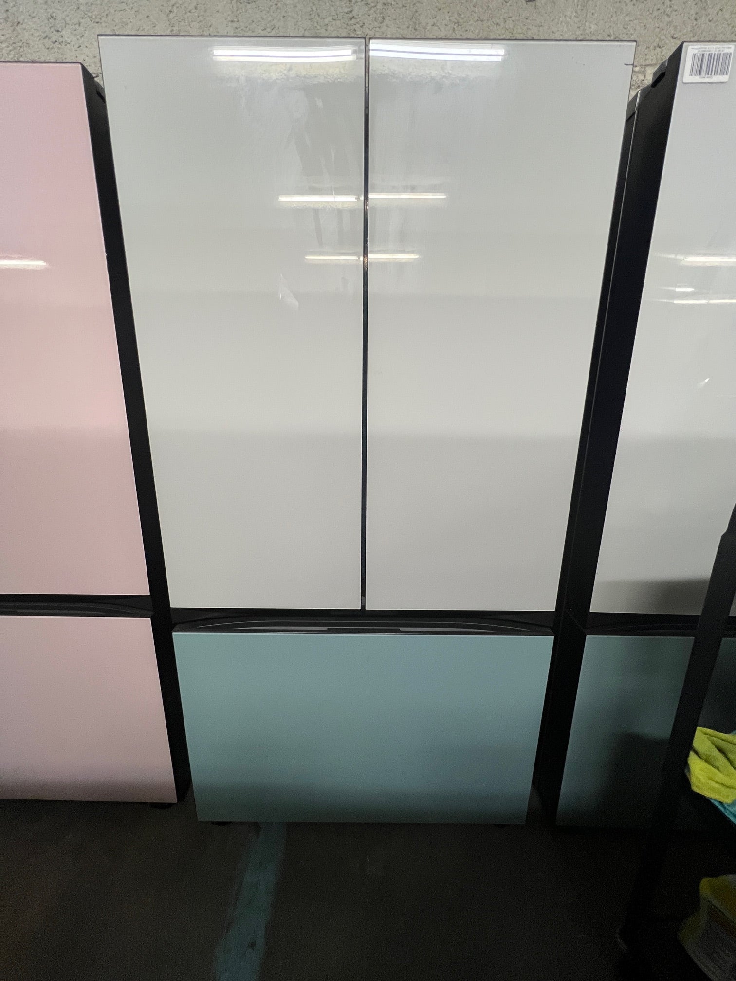 Samsung BESPOKE 30 cu. ft. 3-Door French Door Smart Refrigerator with AutoFill Water Pitcher White & Blue