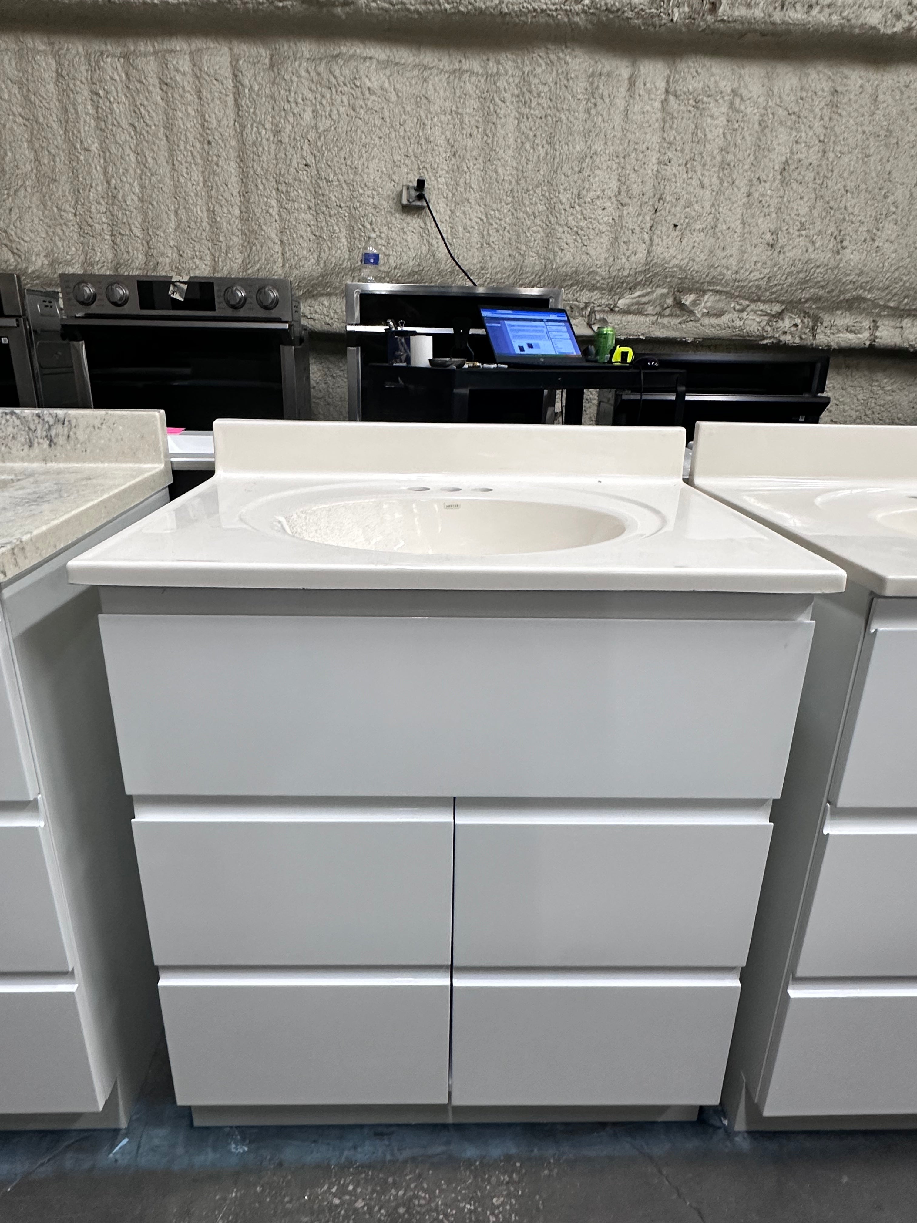 Magick Woods Geneva 30-Inch Vanity Base in High Gloss White