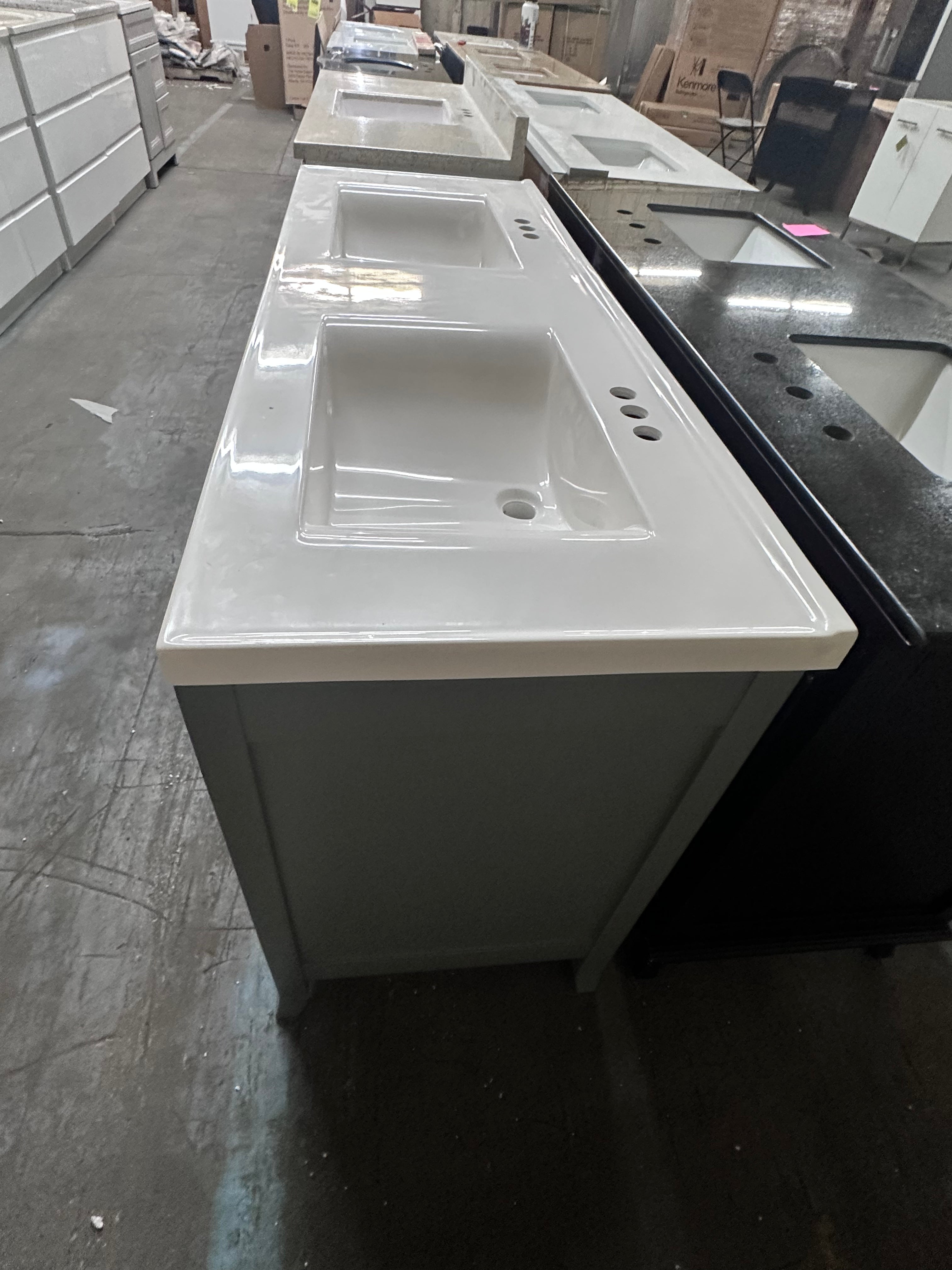 Magick Woods Ashwell 60" Vanity Base in Grey – 4 Door / 3 Drawer