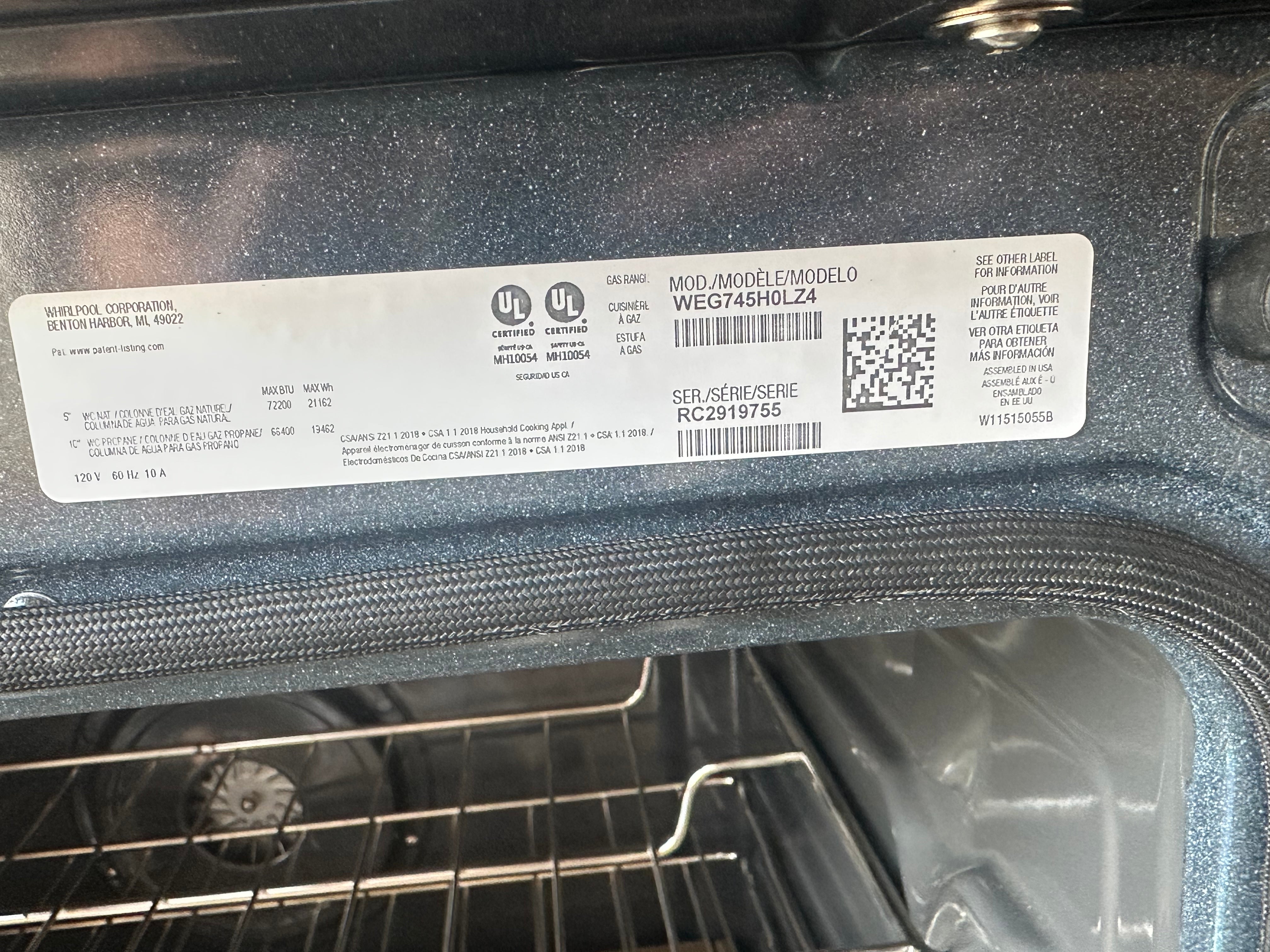 WHIRLPOOL 30 in. 5.0 cu.ft. Gas Range with Self-Cleaning Oven in Stainless Steel