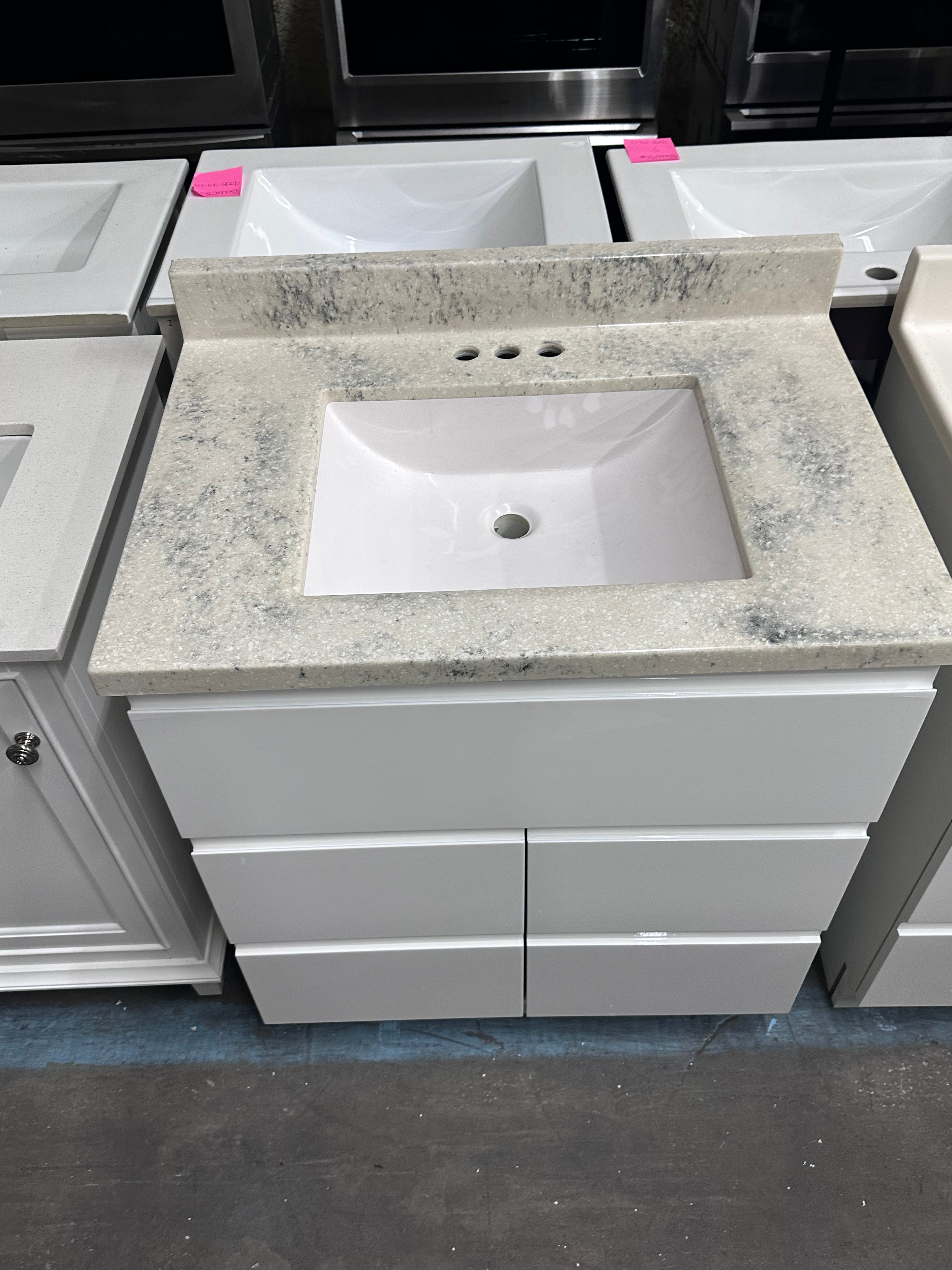 Magick Woods Geneva 30-Inch Vanity Base in High Gloss White