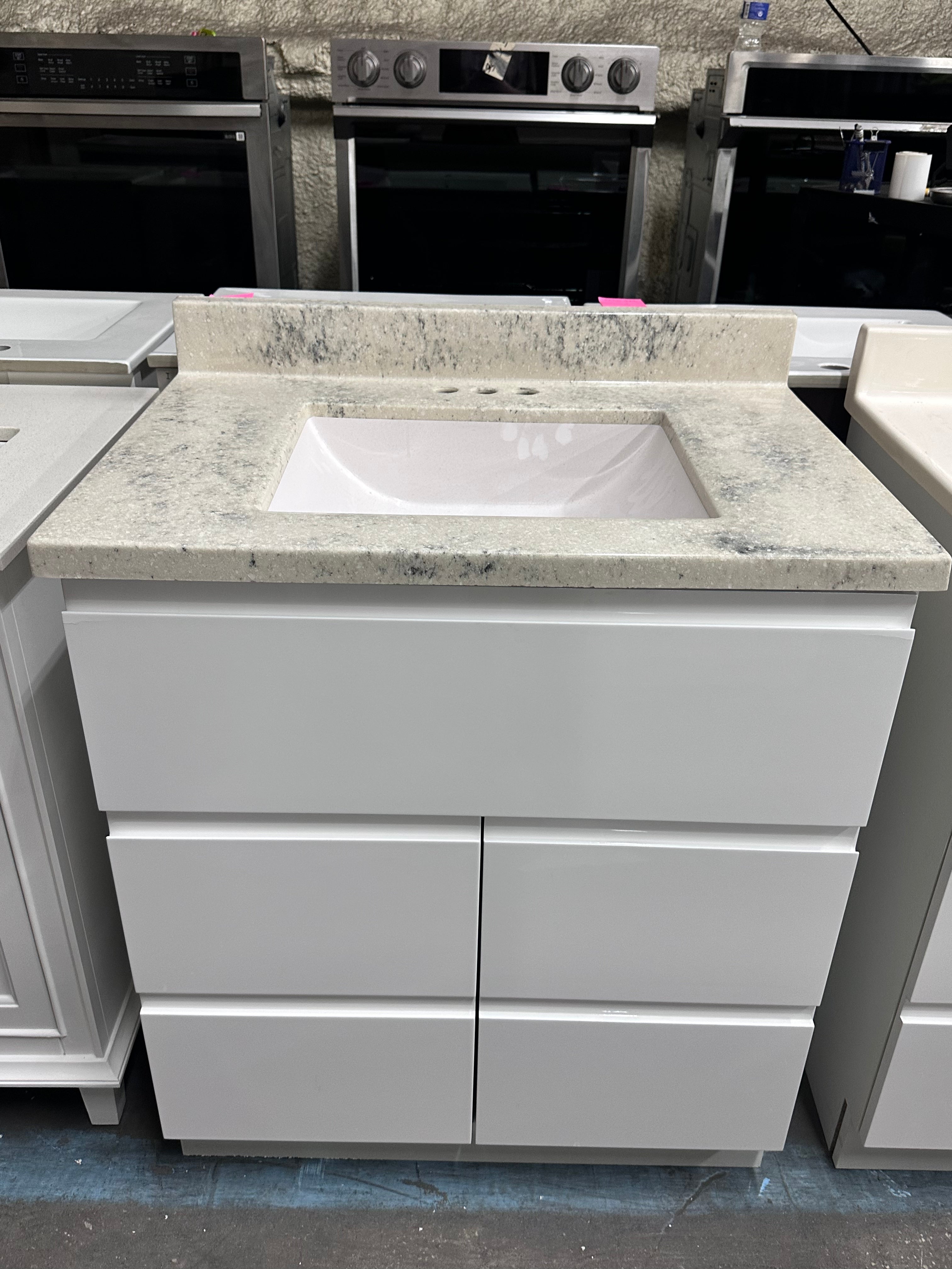 Magick Woods Geneva 30-Inch Vanity Base in High Gloss White
