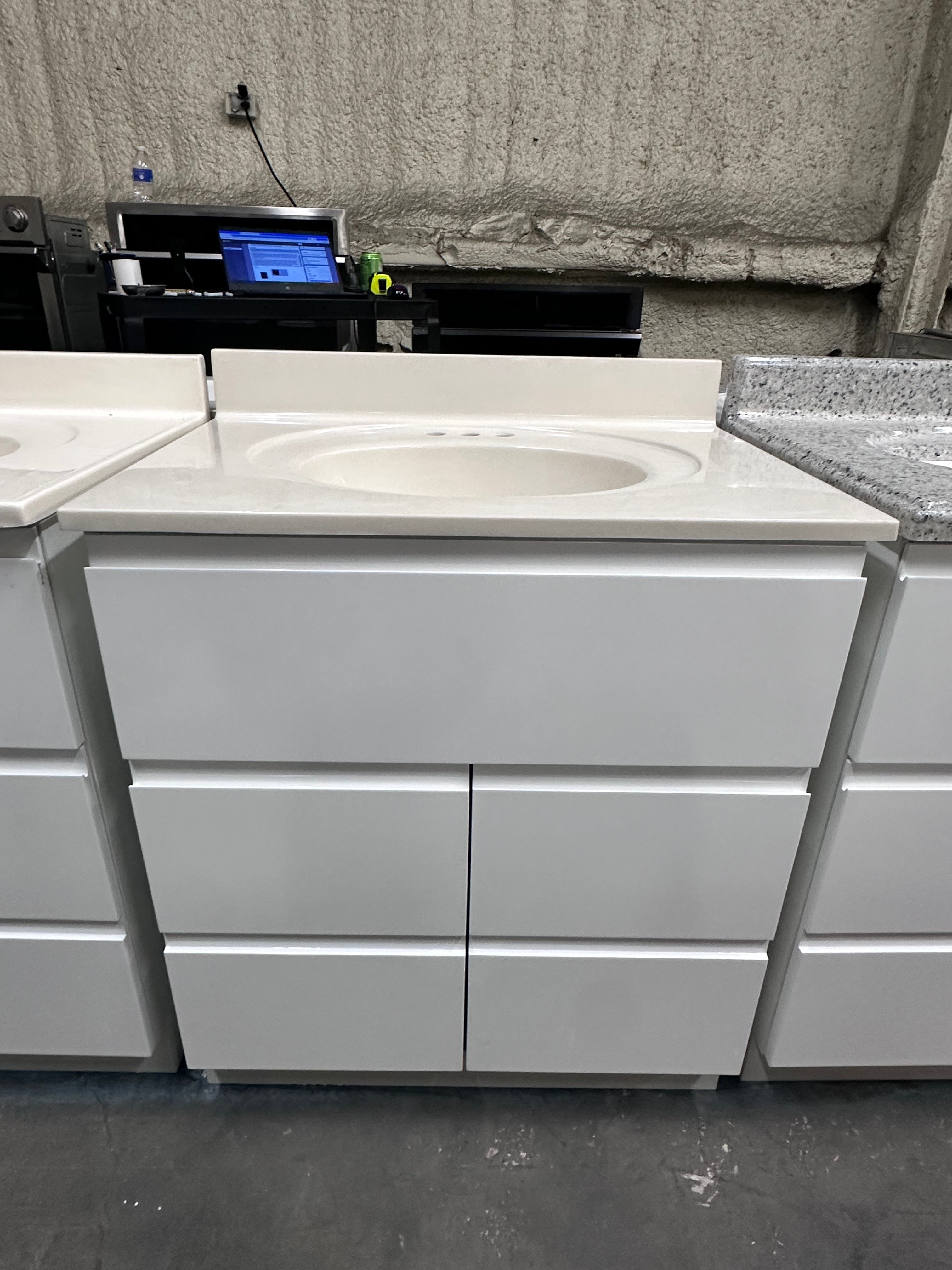 Magick Woods Geneva 30-Inch Vanity Base in High Gloss White