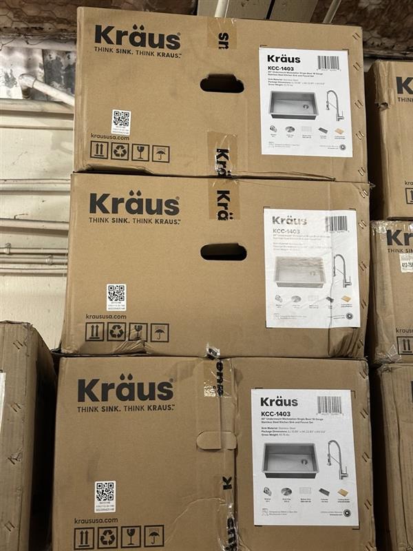 KRAUS 30" Undermount Workstation Kitchen Sink with Pull Down Faucet