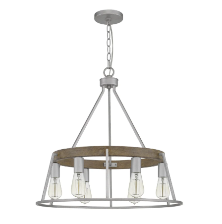Quoizel Brockton 6 Light 25" Wide Wood Chandelier