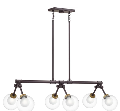 QUOIZEL Curtis 6 Light 34" Wide Linear Chandelier