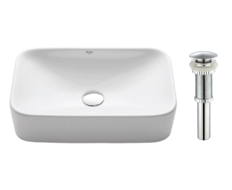 Kraus White Rectangular Vessel Sink White