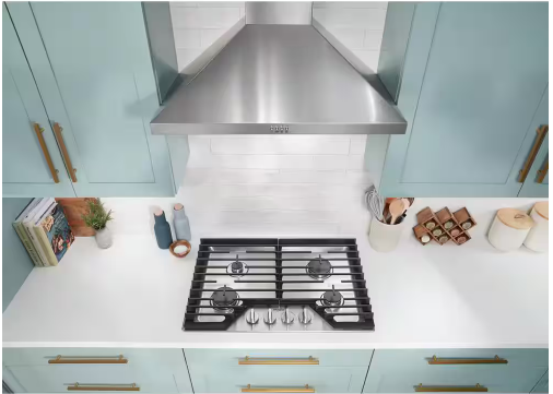 Whirlpool 30 in. 4-Burners Recessed Gas Cooktop in Stainless Steel with SpeedHeat Burner