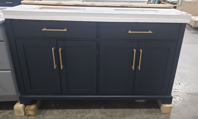 Kendare 60" Double Vanity - Blue Finish