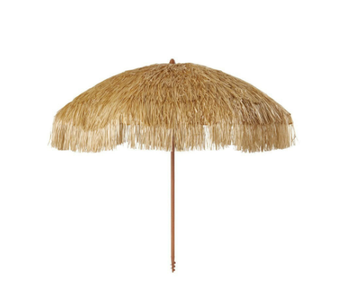 Mainstays 6 feet Thatched Tiki Umbrella Beach Umbrella, Sand Anchor