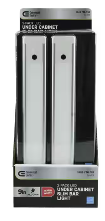 9 in. 2-Bar Plug-In LED Under Cabinet Light
