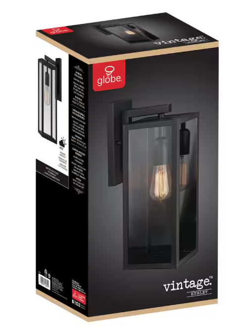 Hampton Bay Hurley 16 in. 1-Light Modern Black Shade