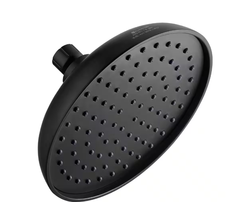 GLACIER BAY RAINCAN | 1-Spray Patterns with 1.8 GPM 7.4 in. Tub Wall Mount Single Fixed Shower Head  in Matte Black