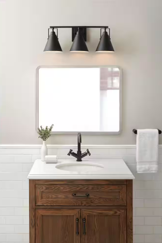 Home Decorators Collection Insdale 3 Light Vanity Fixture - Matte Black