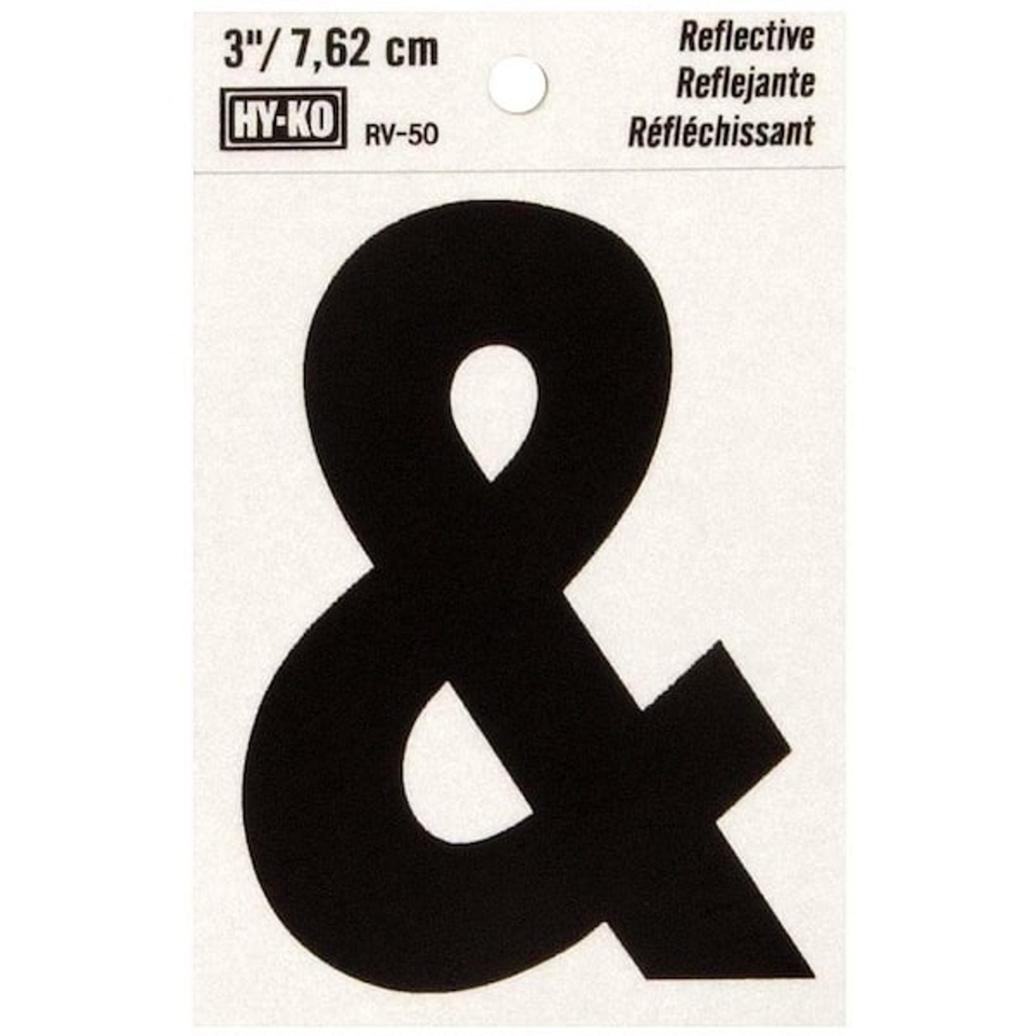 Hy-Ko Reflective Adhesive 3" Vinyl Ampersand Symbol Black