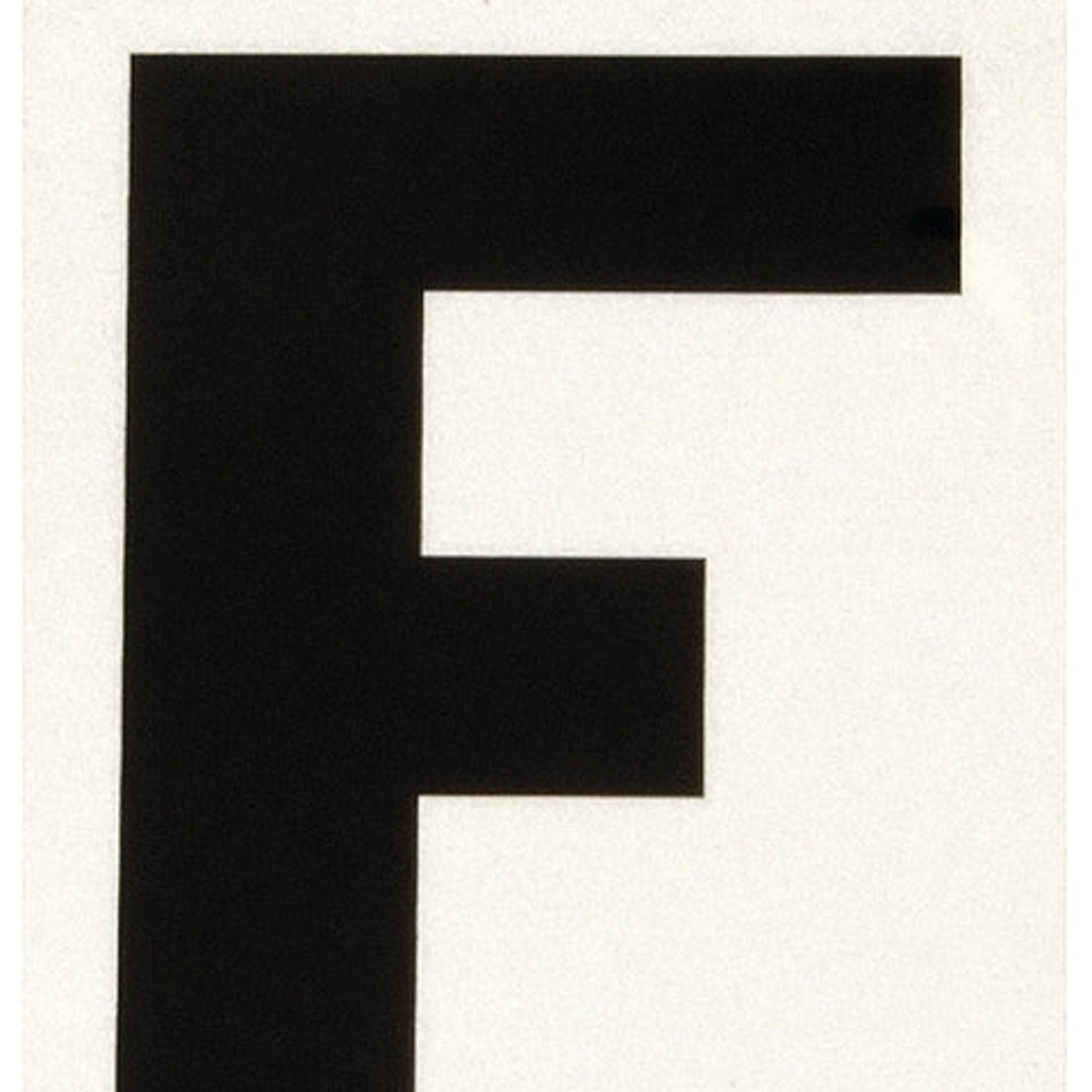 Hy-Ko RV_50 F 3" Black Vinyl Self-Stick Reflective Letter