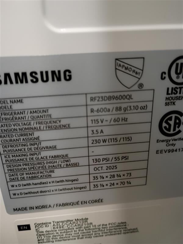 SAMSUNG Bespoke 36 in. 23 cu. ft. Counter Depth 4-Door Flex French Door Refrigerator in Stainless Steel with Beverage Center