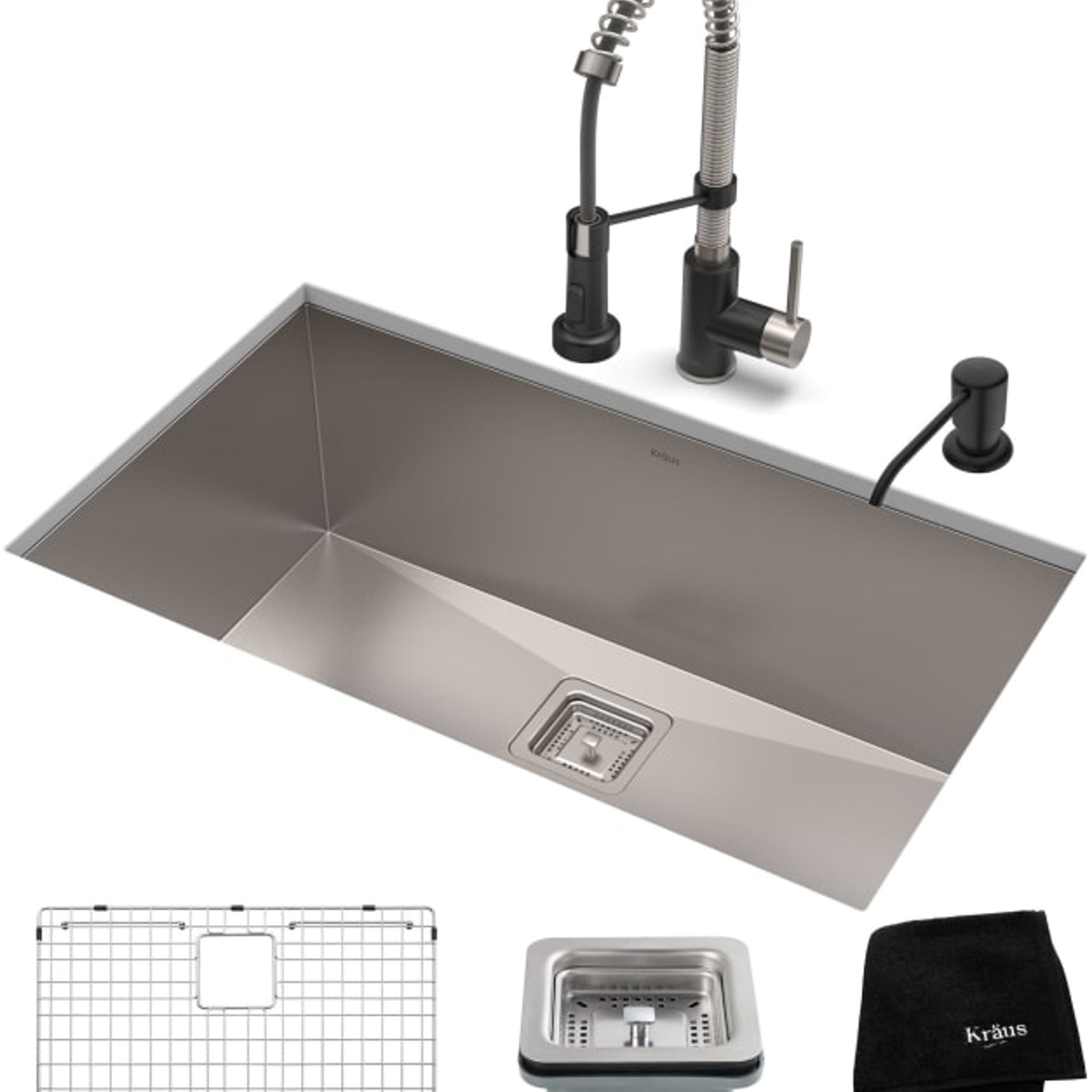 Kraus KHU32 Pax 31-1/2" Stainless Steel Kitchen Sink Single basin