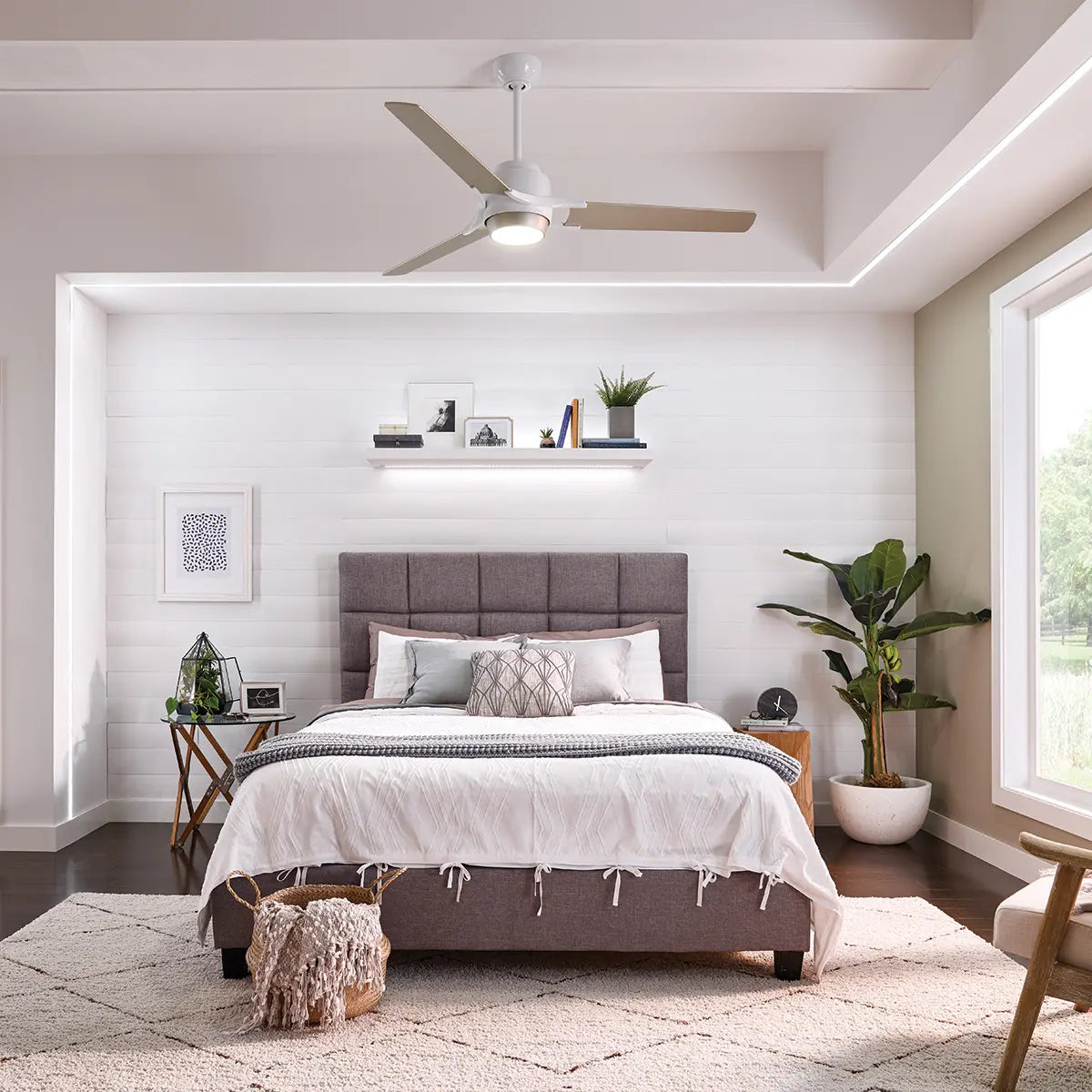 Kichler 60" Zeus Ceiling Fan with LED Light - White