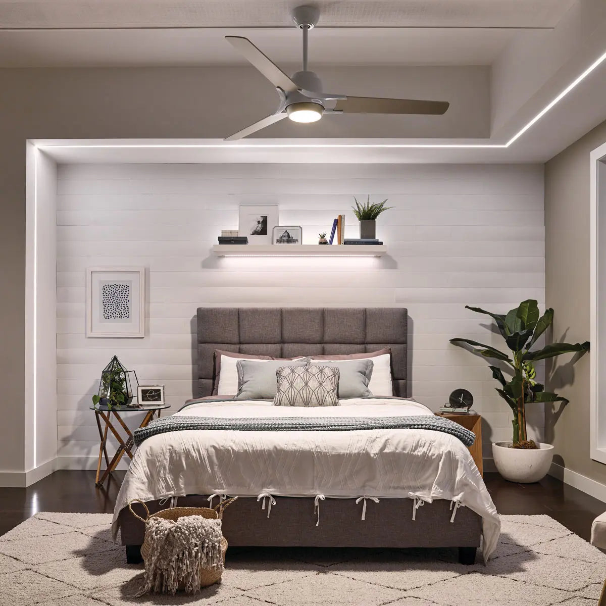 Kichler 60" Zeus Ceiling Fan with LED Light - White