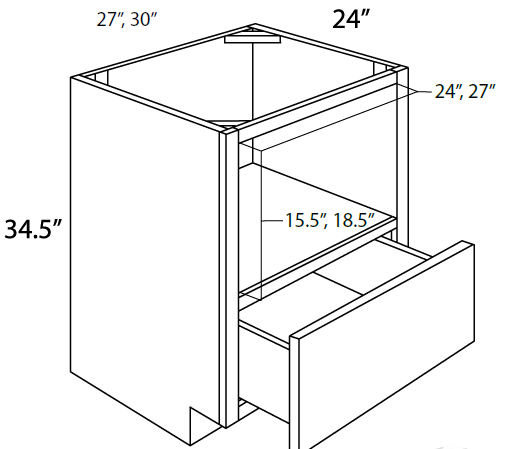 Rustic Hickory 27" Base Microwave Cabinet