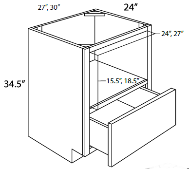 Carmel Shaker 27" Base Microwave Cabinet