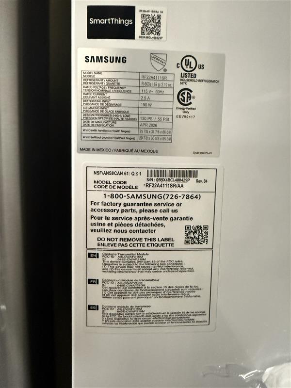 30 in. 22 cu. ft. Standard Depth Smart 3-Door French Door Refrigerator in Stainless Steel with Automatic Ice Maker