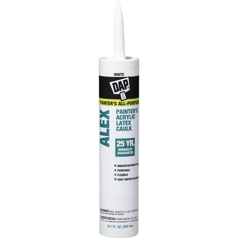 DAP Alex Plus Acrylic Latex Caulk Plus Silicone (White, 10.1 fl oz Cartridge)