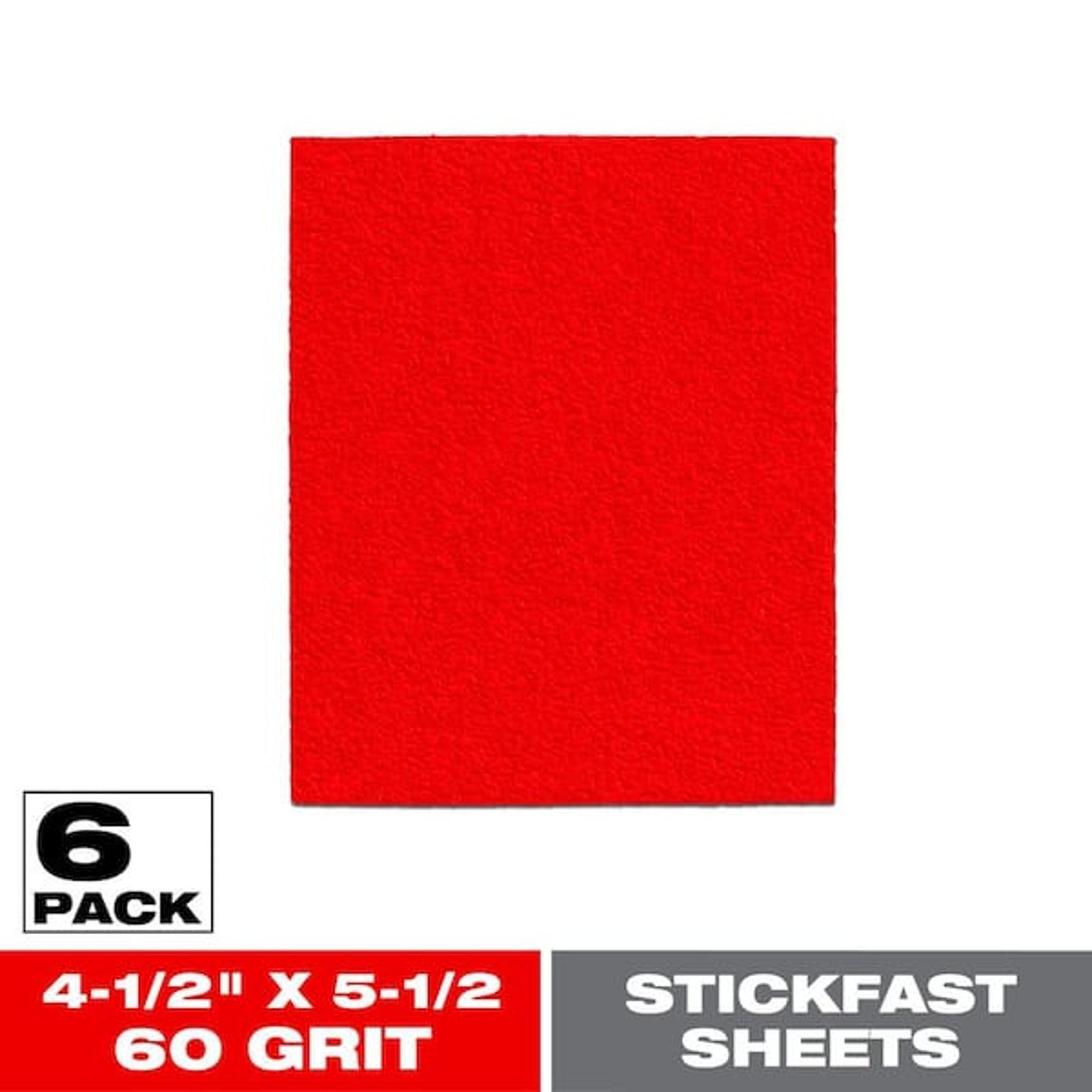 Diablo 60 Grit Sandpaper 4-1/2 x 5-1/2 in, Pack of 6