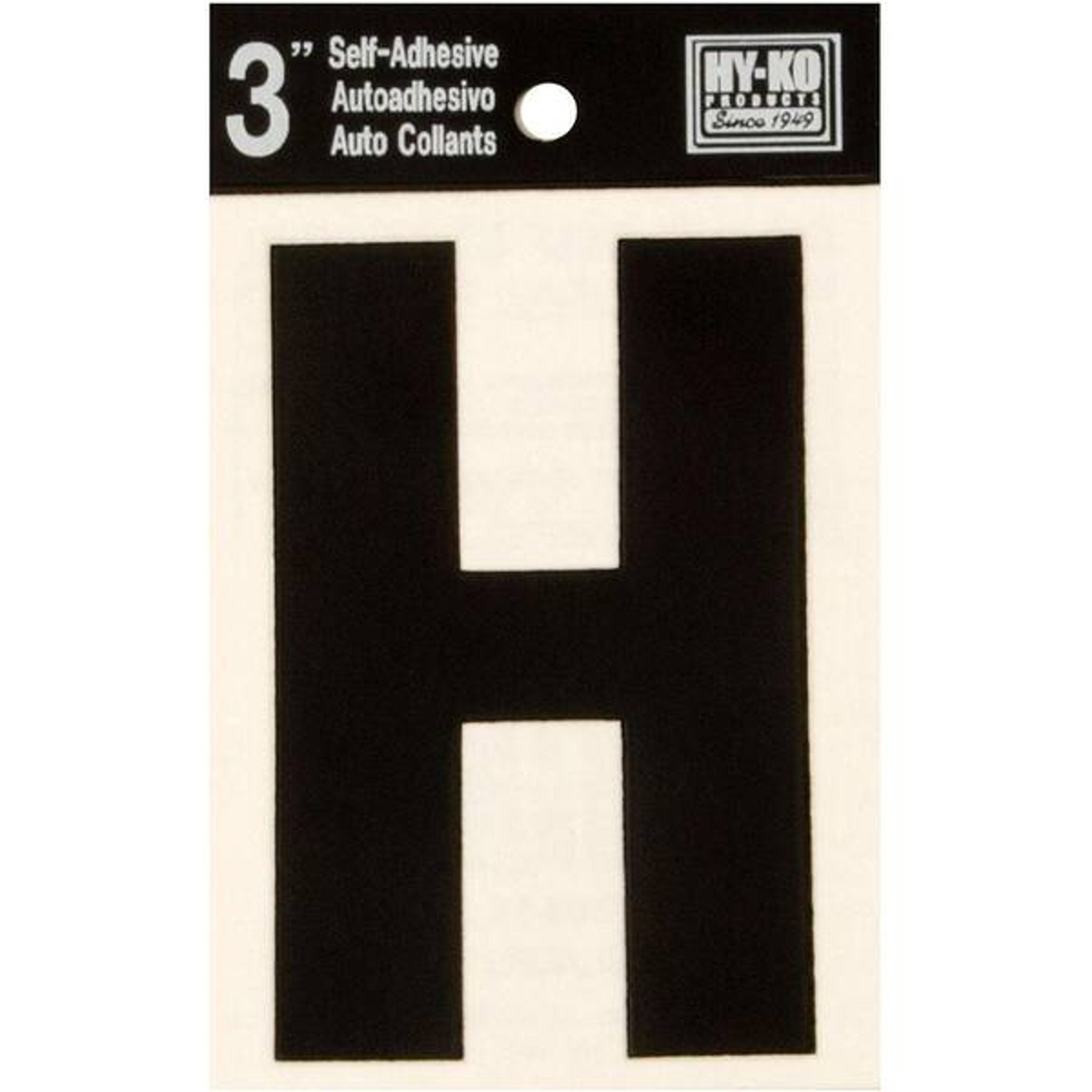 Hy-Ko Reflective Vinyl Adhesive Address Letter H, 3 Inch