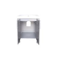 Bellaterra Home 24 in. Light Gray Single Sink Bathroom Vanity with Ceramic Top