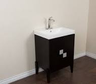 Bellaterra Home 25 in. Wood Single Sink Vanity in Black with White Ceramic Top