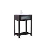 Bellaterra Home 24 in. Single Sink Vanity in Espresso with White Ceramic Top