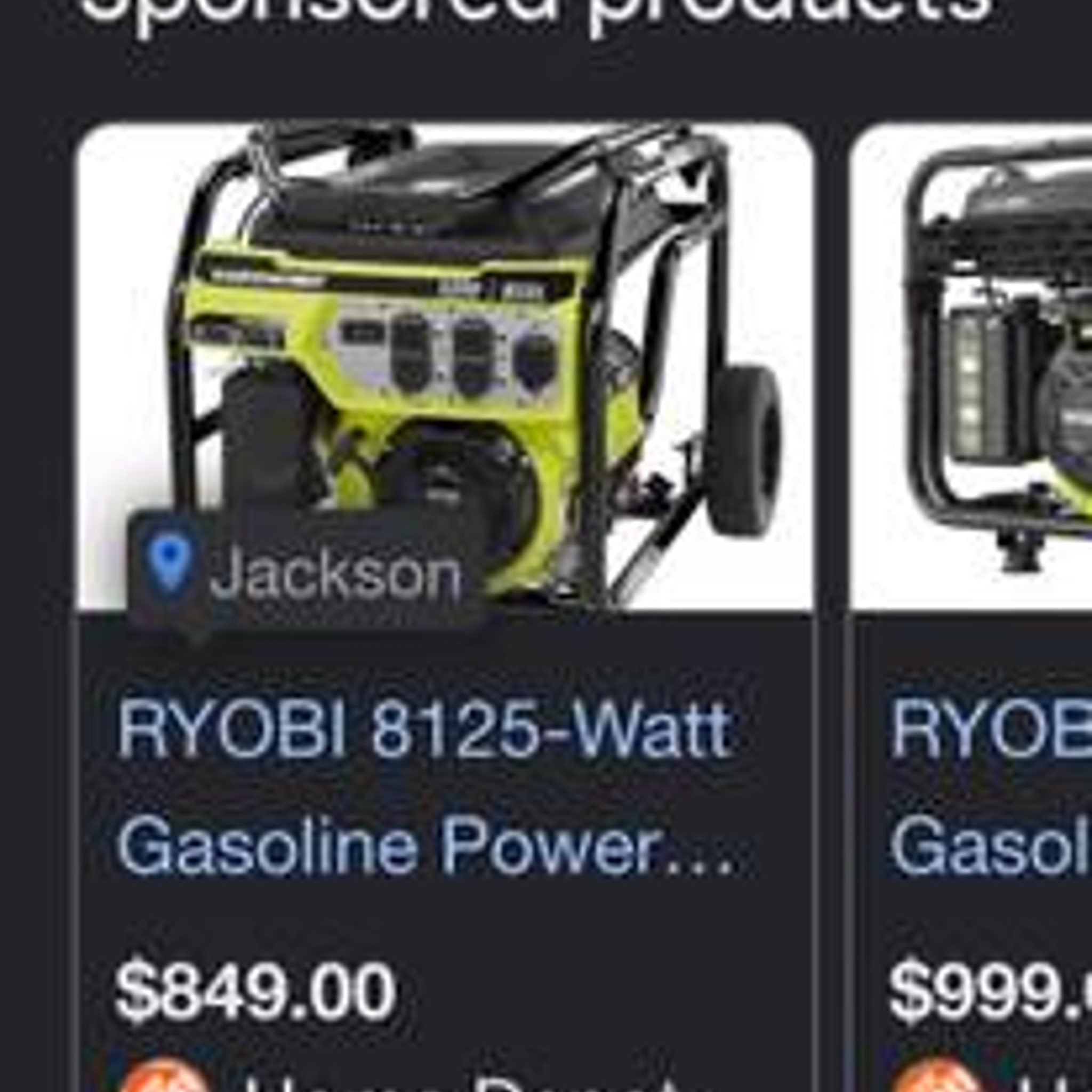 Ryobi 8125-Watt Portable Generator with CO Detect Shutdown