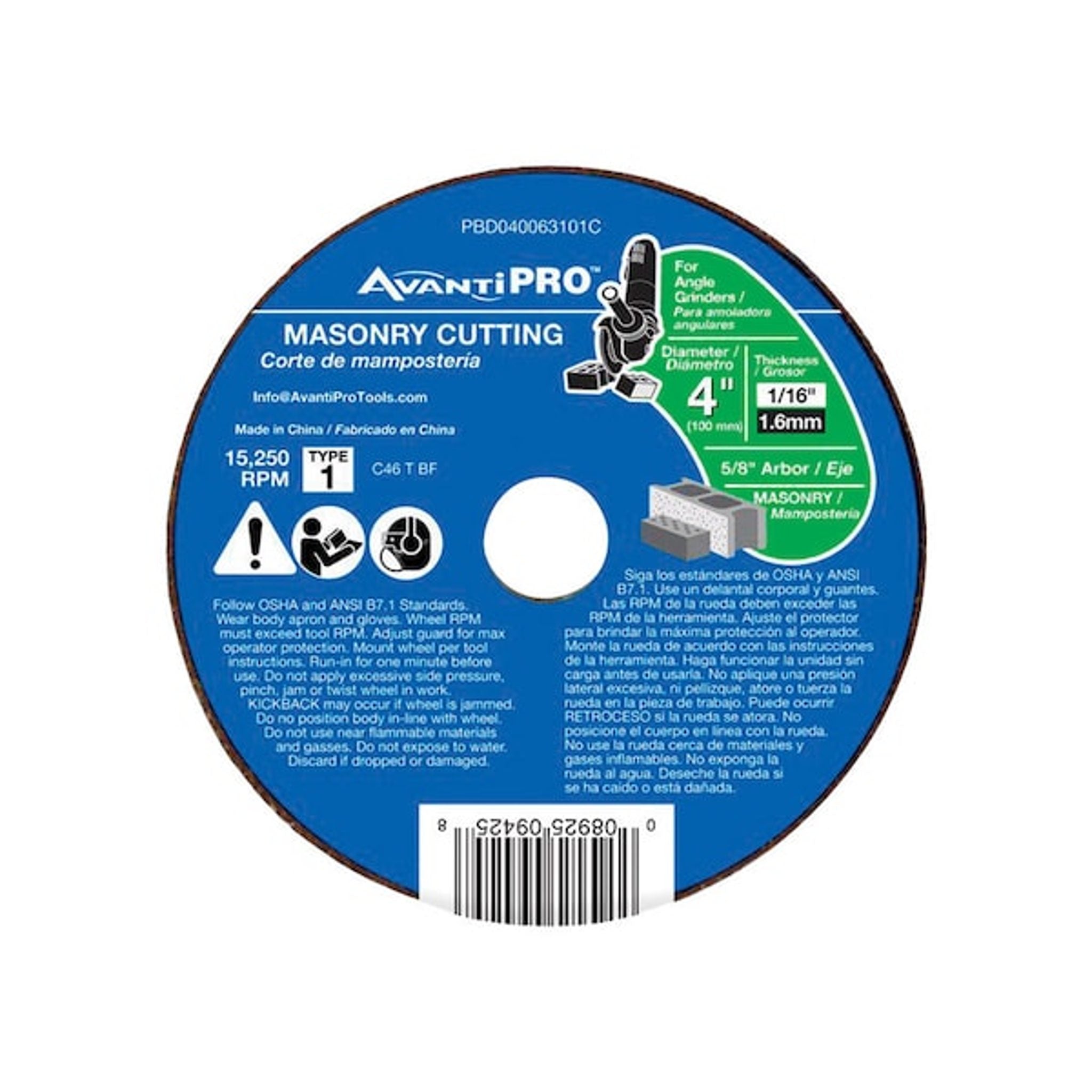 Avanti Pro 4 in. Aluminum Oxide Masonry Cut-Off Disc