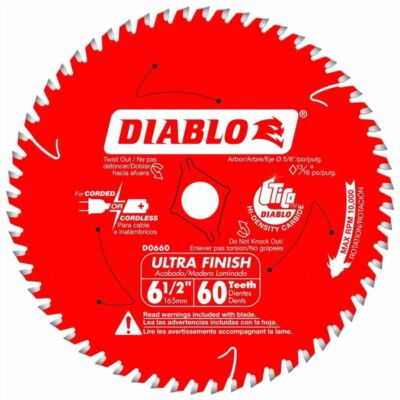 DIABLO 6-1/2 in. Carbide Saw Blade 60 Teeth Pack of 10