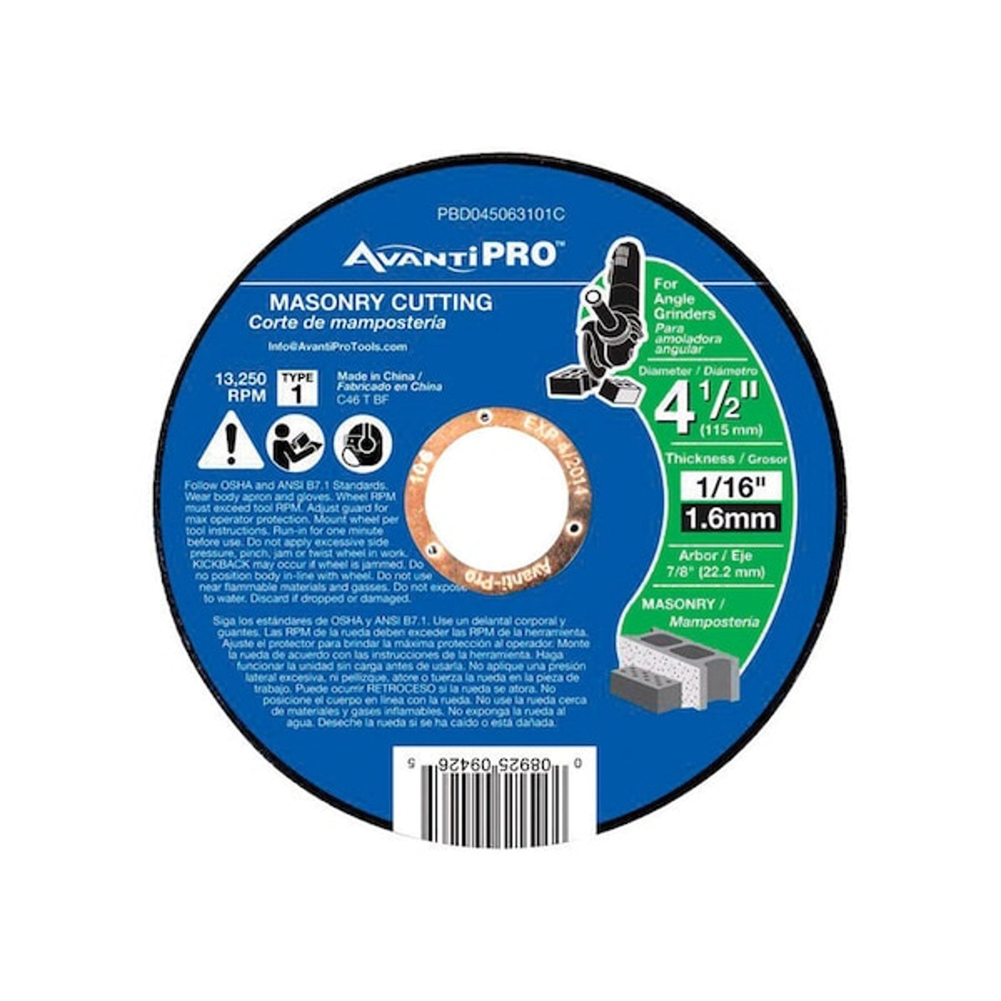 Avanti Pro 4 in. Aluminum Oxide Masonry Cut-Off Disc