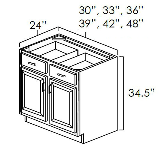 Rustic Hickory 30" Double Door Base Cabinet