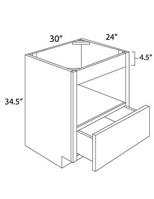 Carmel Shaker 30" Base Microwave Cabinet
