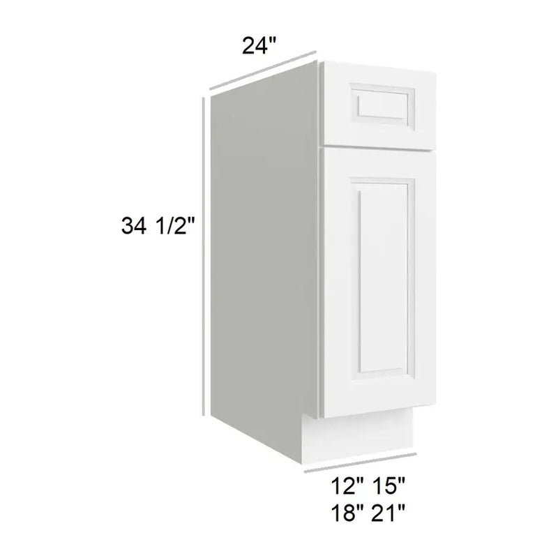 Aspen White 15" Single Door Base Cabinet