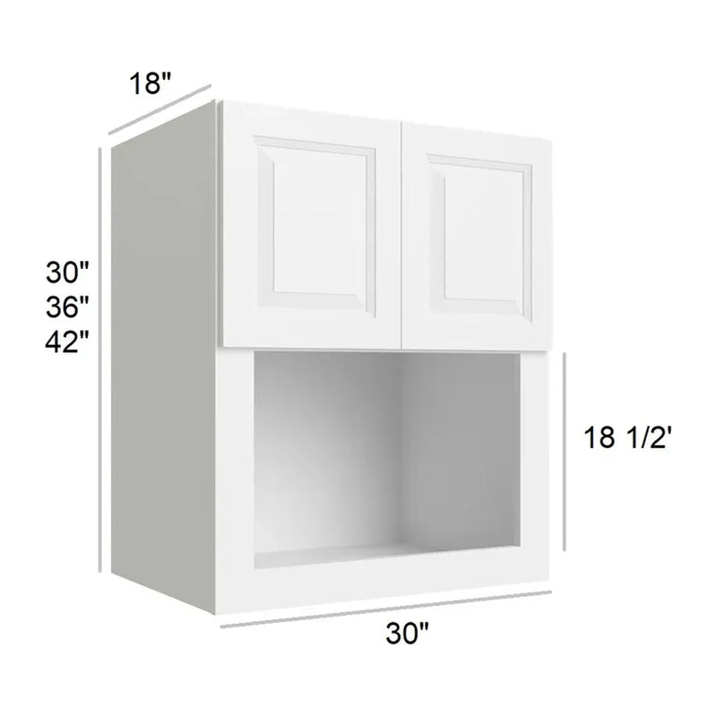 Aspen White 30" x 30" Microwave Wall Cabinet