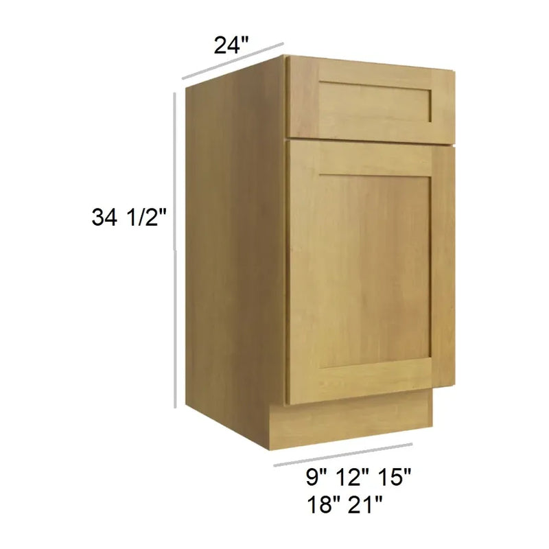 Carmel Shaker 15" Single Door Base Cabinet